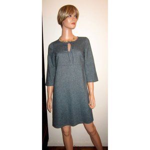 Agnes b. FR 38 US 4 Empire Sheath Dress Wool Blend Above Knee France Superb!